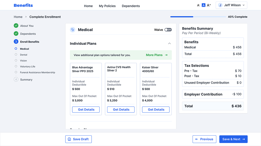 Screen 2: Plan Comparison