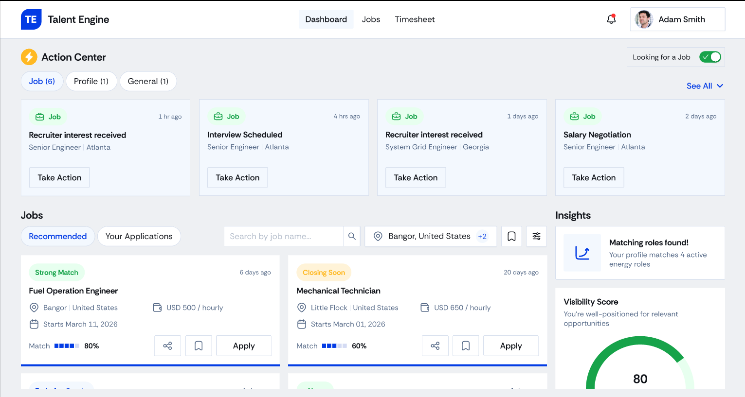 TalentEngine dashboard